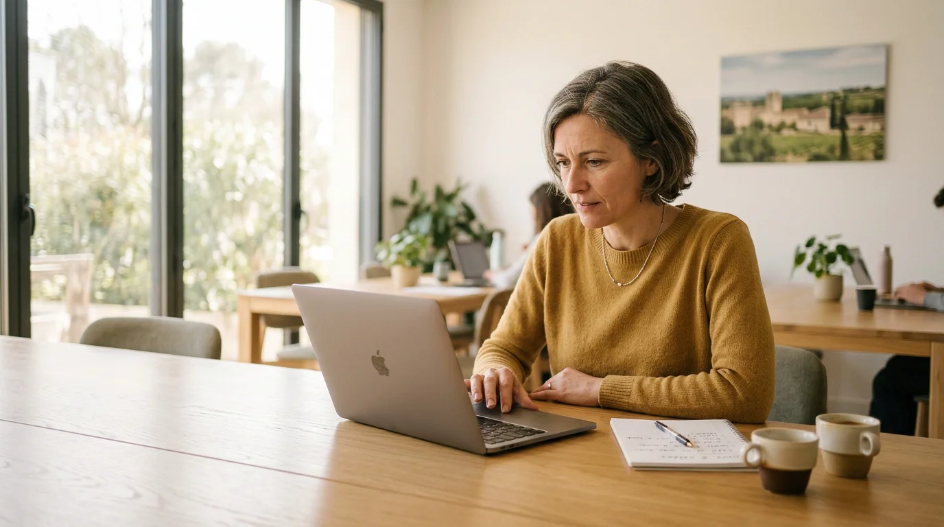 Site pro : le guide complet pour créer le vôtre en 2026 1 Dirigeant européen consultant le site professionnel de son entreprise sur un ordinateur portable