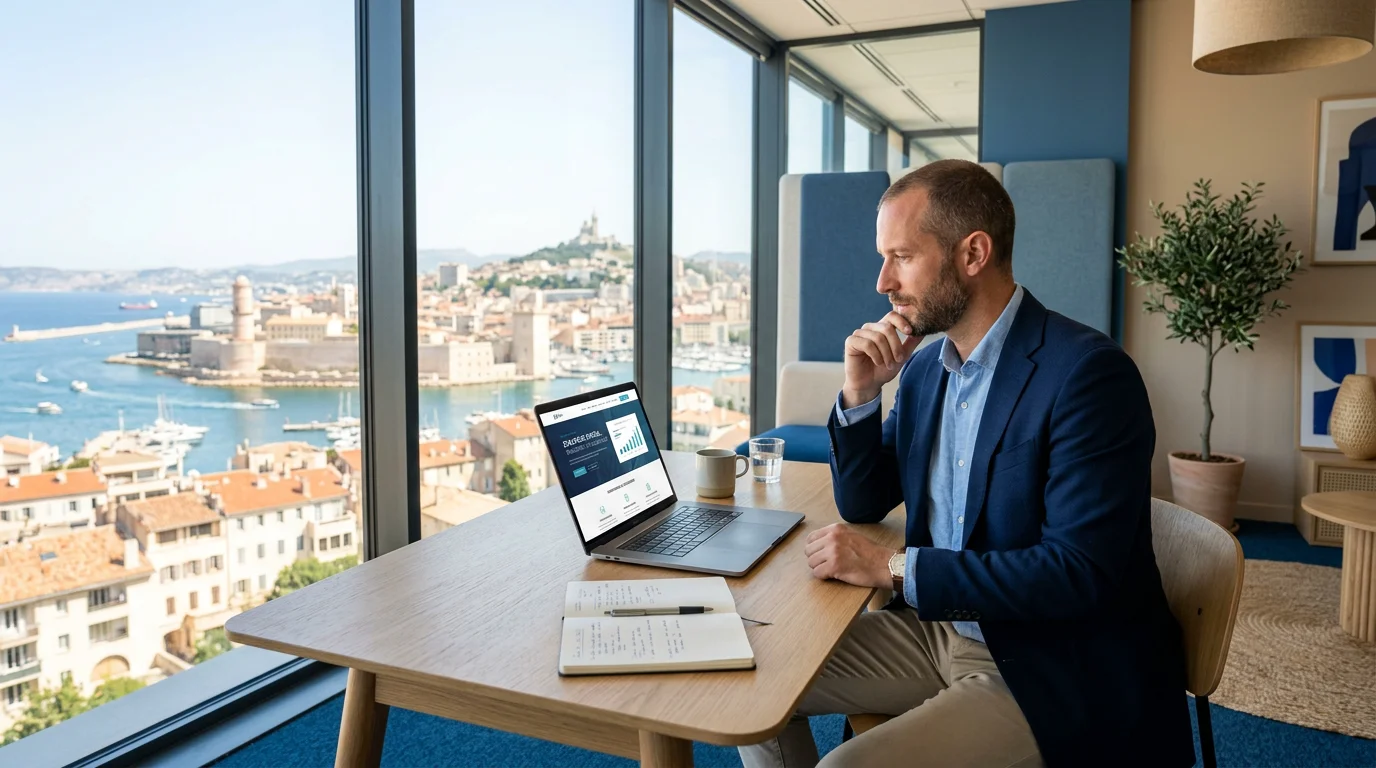 Dirigeant consultant son site internet créé par une agence web à Cannes