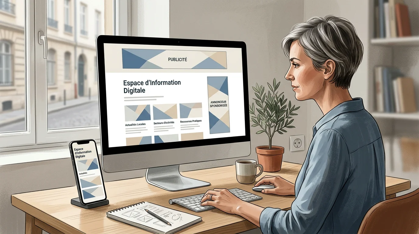 Bannière web : formats, tailles et conseils pour convertir 1 Maquette de site web montrant différents emplacements de bannières sur ordinateur et mobile