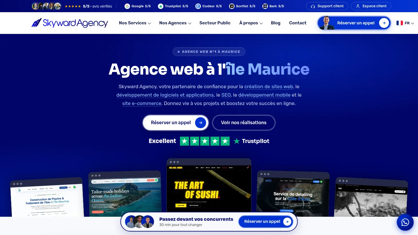 Meilleure agence SEO à Cannes en 2026 : notre sélection 9 Skyward Agency
