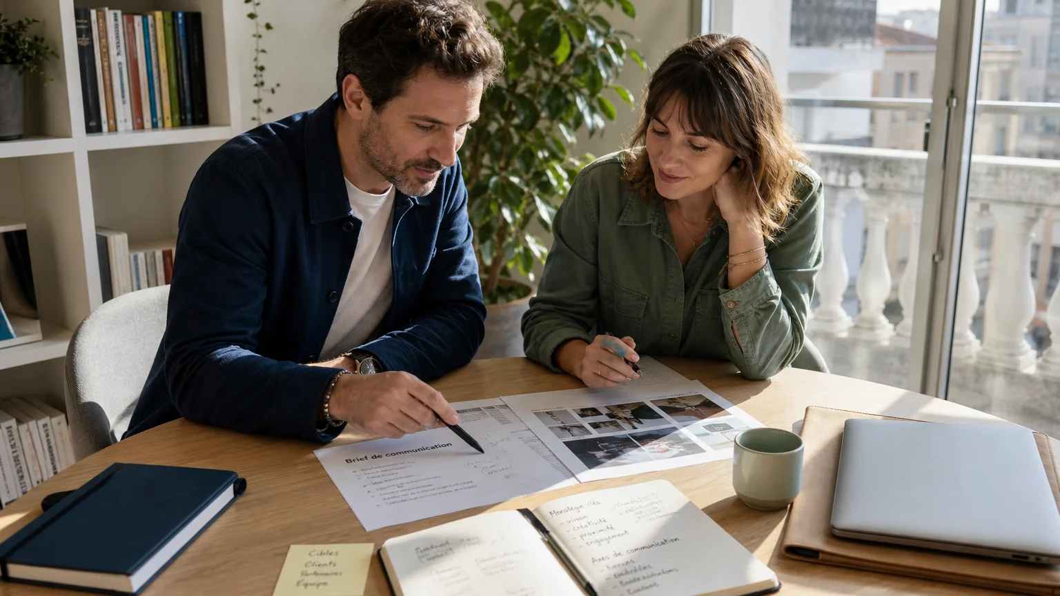 Agence de communication digitale : comment bien la choisir 1 Échange stratégique entre deux professionnels autour d’un projet de communication digitale