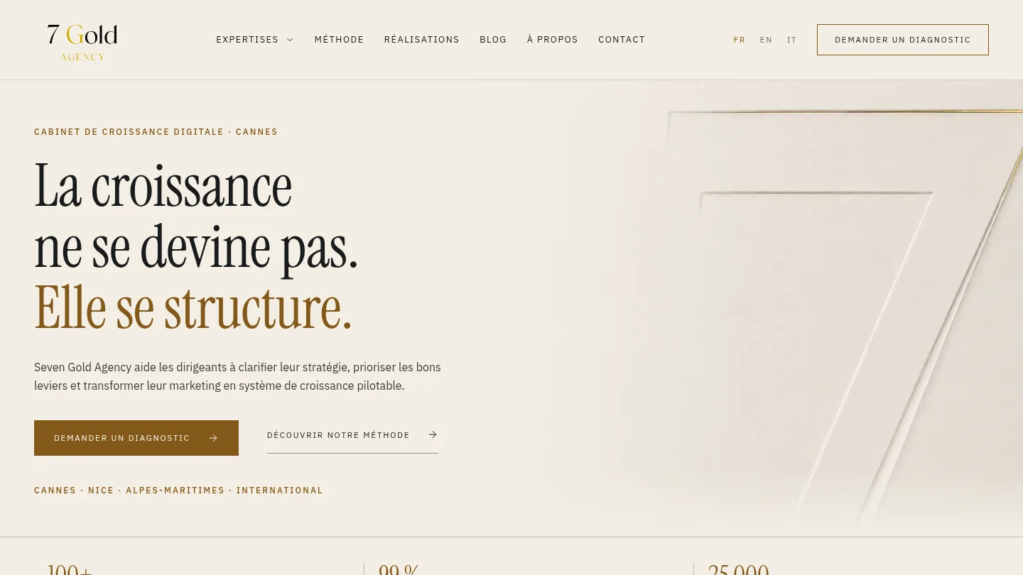 Meilleure agence SEO à Cannes en 2026 : notre sélection 2 Seven Gold Agency