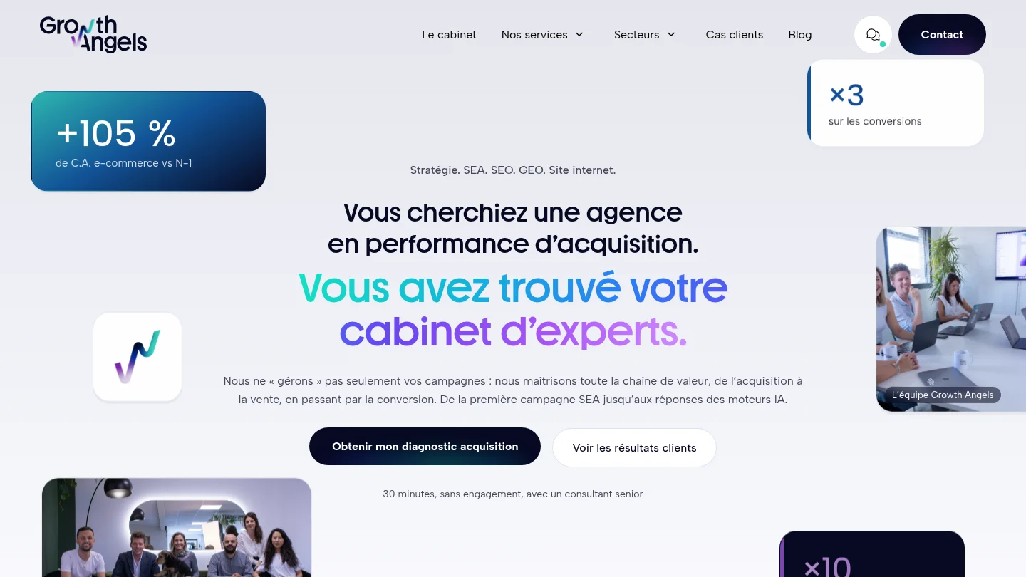 Agence ou consultant Google Ads sur la Côte d’Azur : sélection 3 Growth Angels